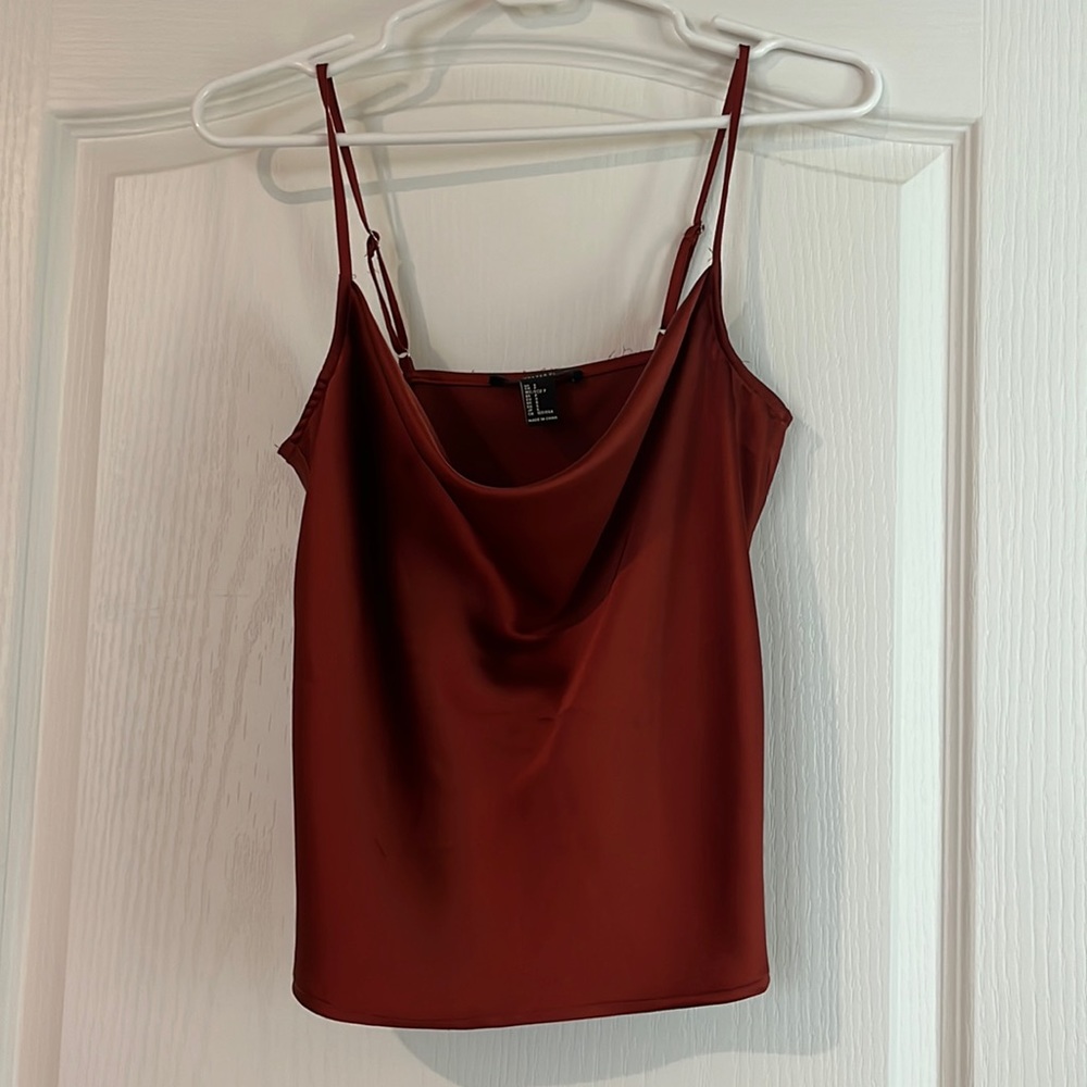 Copper cowl neck top